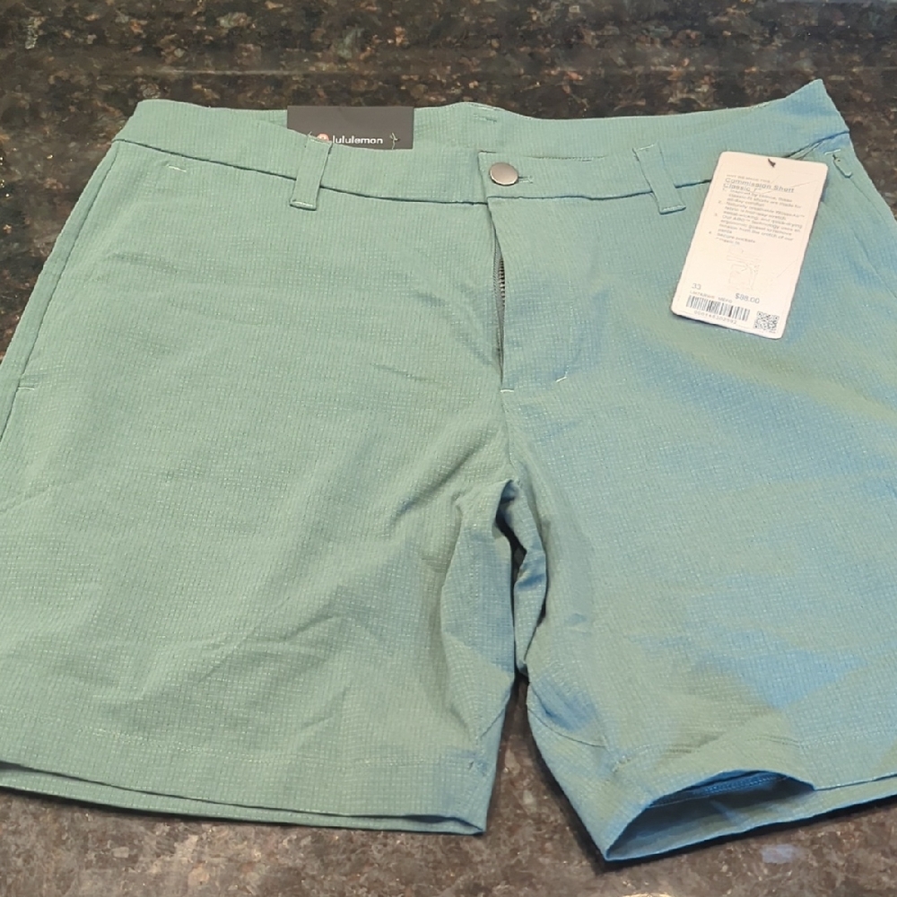lululemon athletica Men's Teal Flat Front Shorts